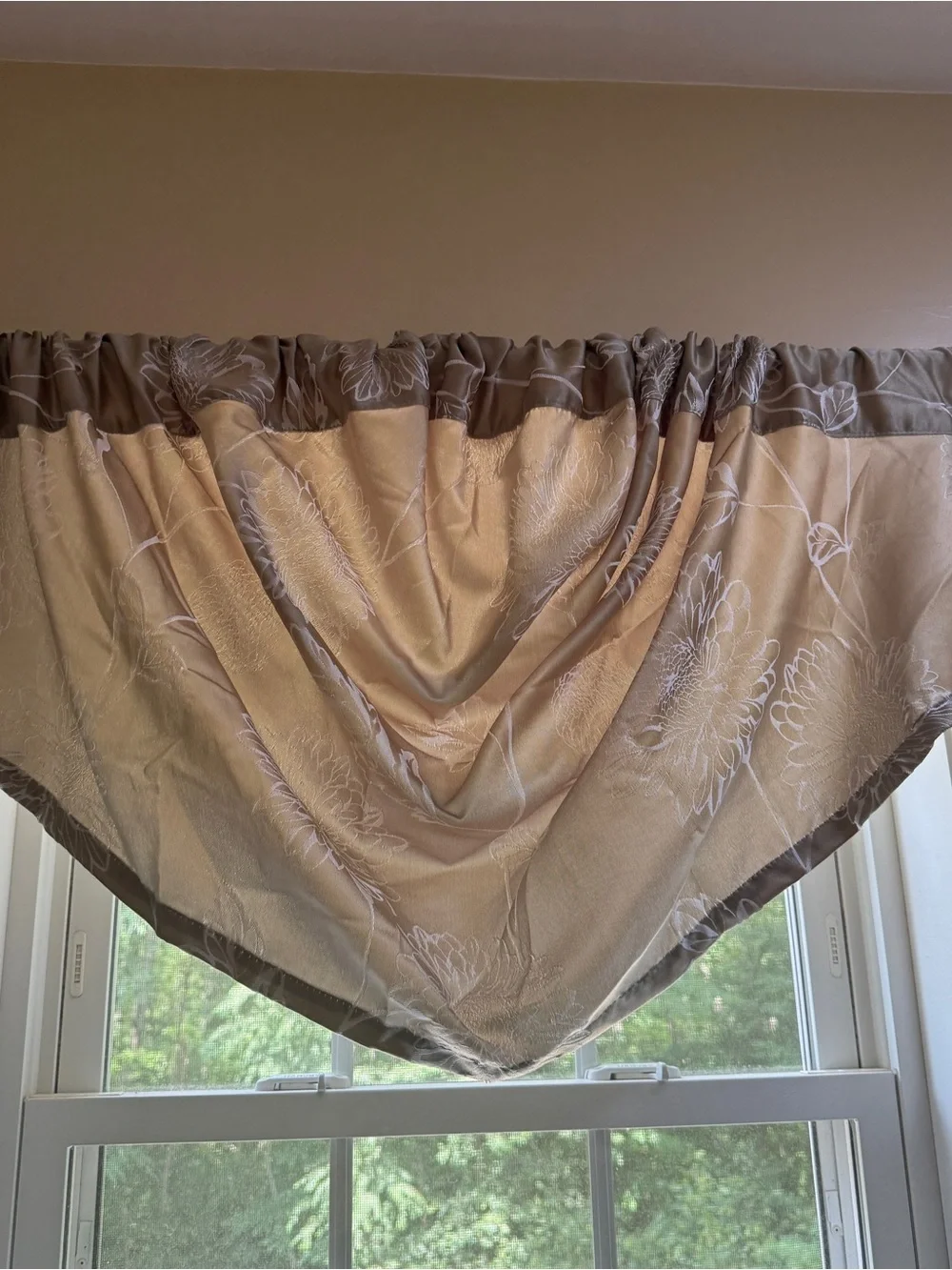 A pair of Sage Floral Window Valance - Home Accents